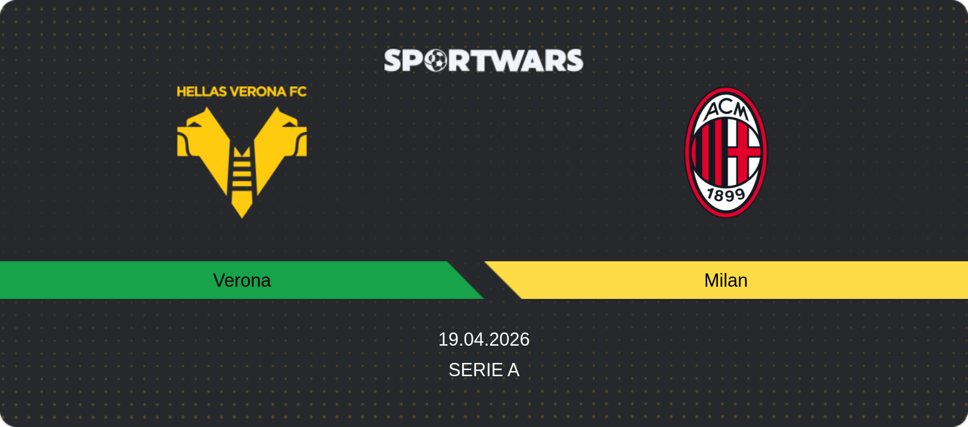 Match prediction Verona — Milan, Serie A, 19.04.2026