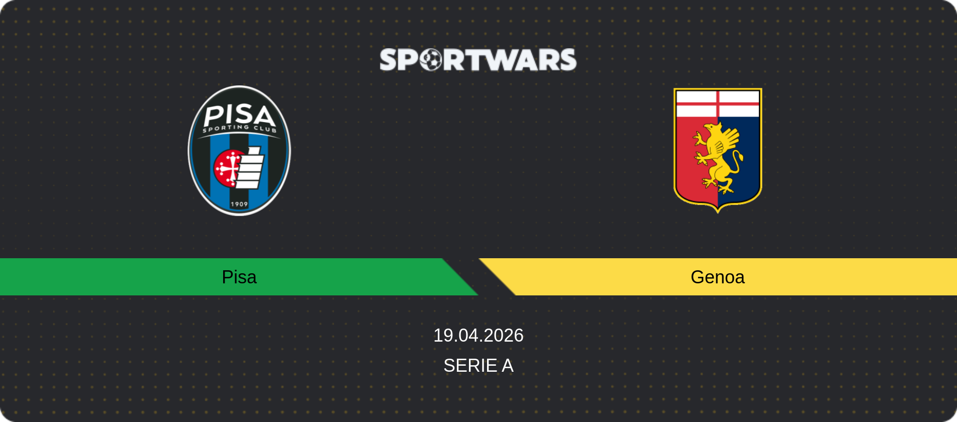 Match prediction Pisa — Genoa, Serie A, 19.04.2026