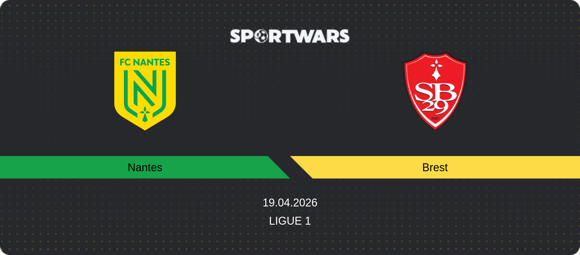 Match prediction Nantes — Brest, Ligue 1, 19.04.2026