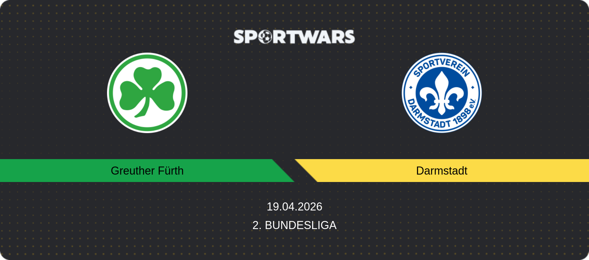 Match prediction Greuther Fürth — Darmstadt, 2. Bundesliga, 19.04.2026