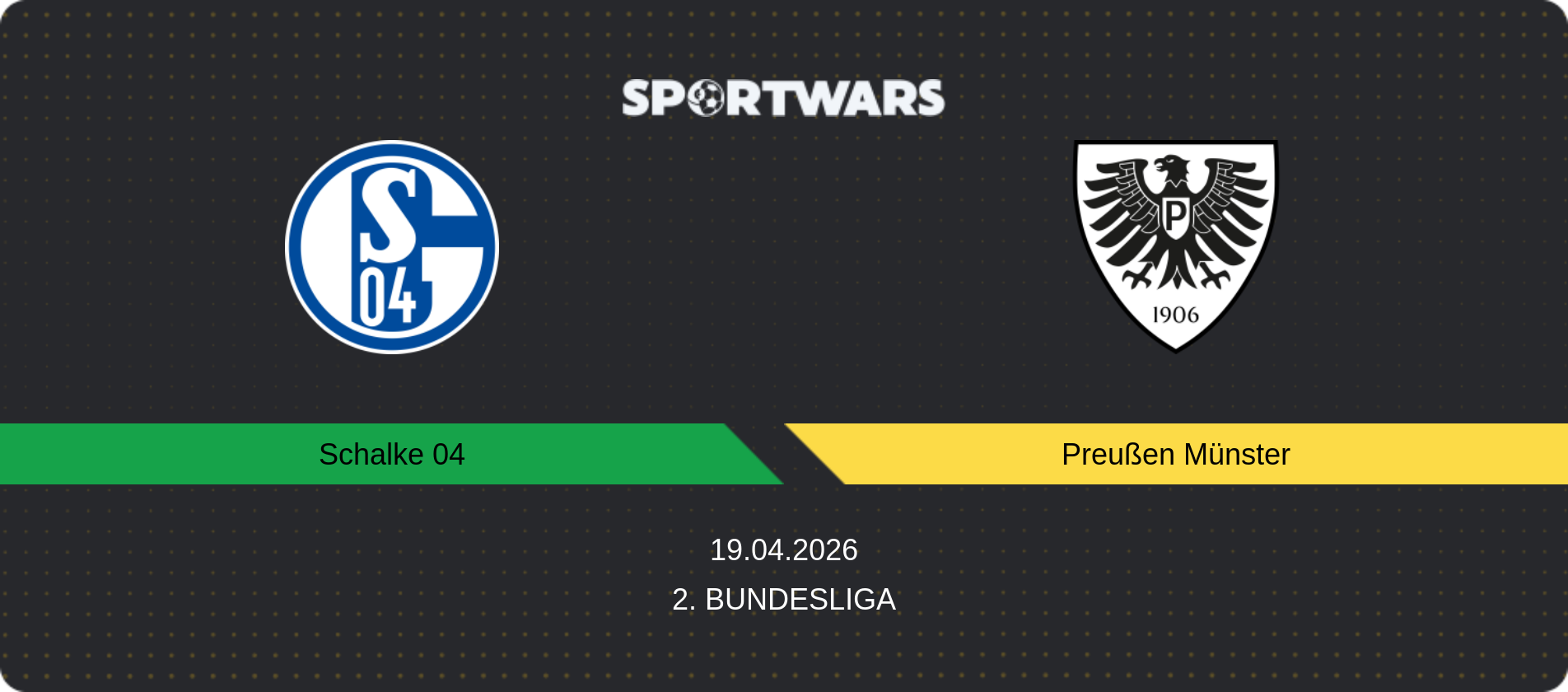 Match prediction Schalke 04 — Preußen Münster, 2. Bundesliga, 19.04.2026