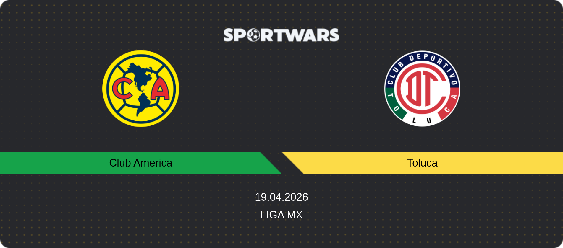 Match prediction Club America — Toluca, Liga MX, 19.04.2026