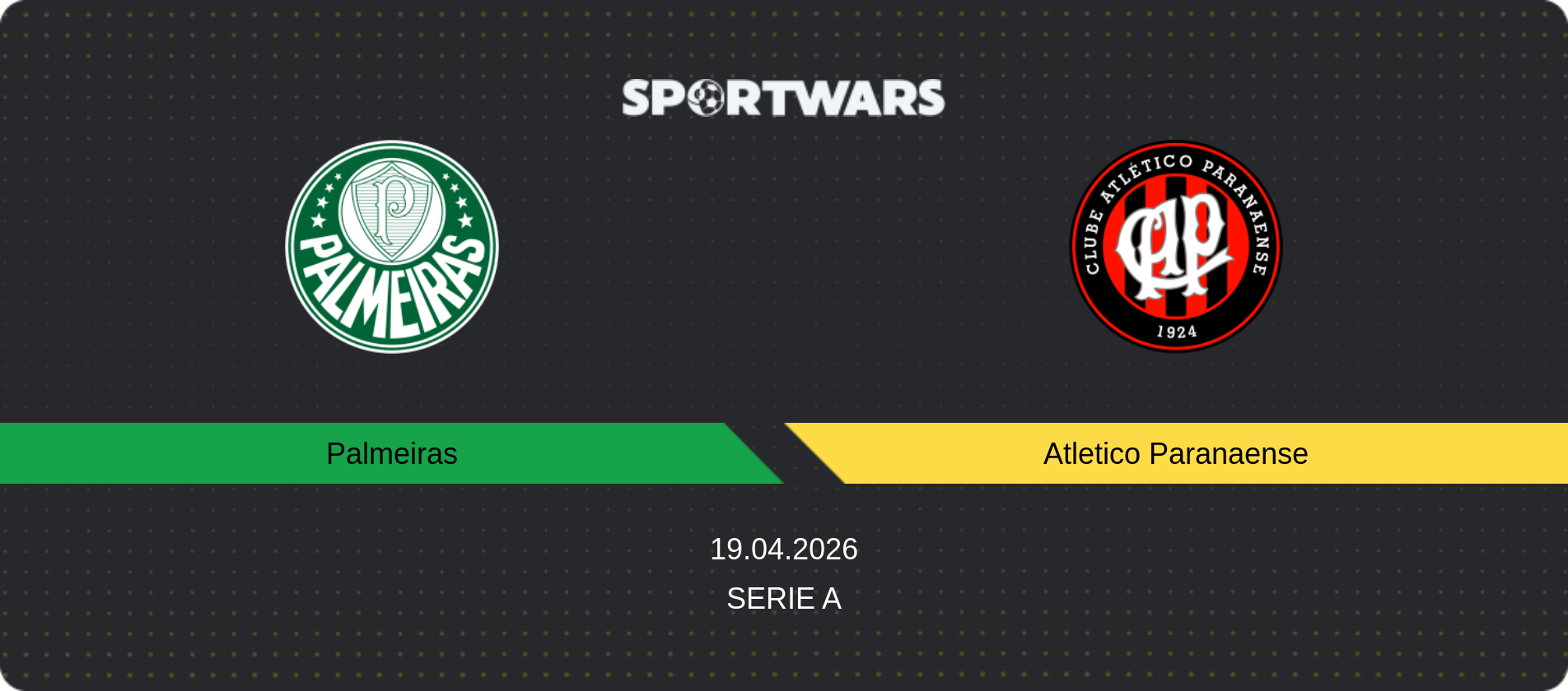Match prediction Palmeiras — Atletico Paranaense, Serie A, 19.04.2026