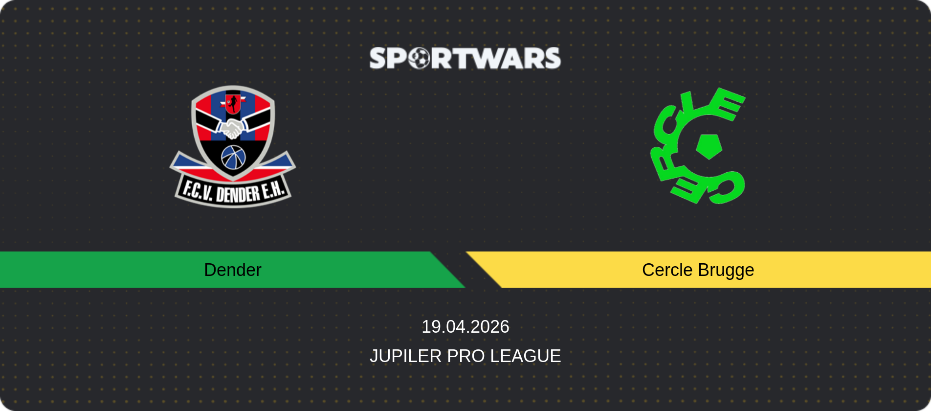 Match prediction Dender — Cercle Brugge, Jupiler Pro League, 19.04.2026