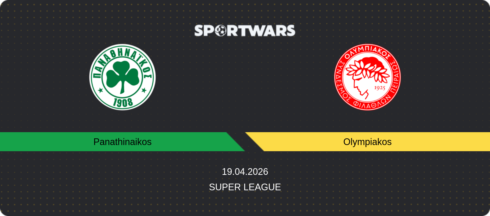 Match prediction Panathinaikos — Olympiakos, Super League, 19.04.2026