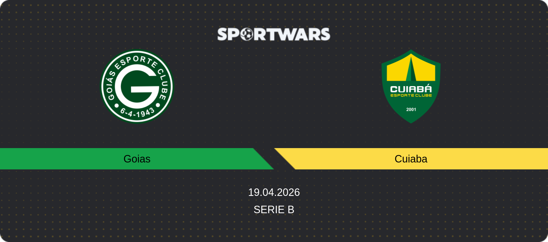 Match prediction Goias — Cuiaba, Serie B, 19.04.2026