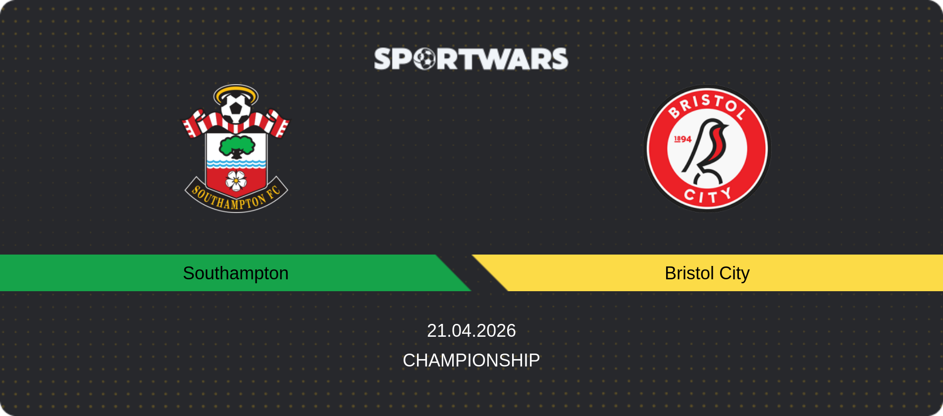 Match prediction Southampton — Bristol City, Championship, 21.04.2026
