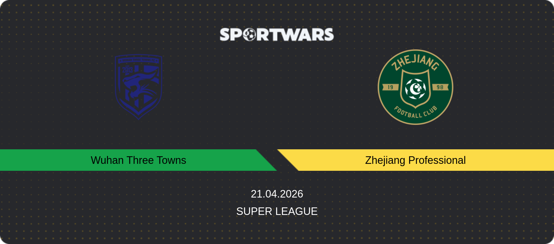 Match prediction Wuhan Three Towns — Zhejiang Professional, Super League, 21.04.2026