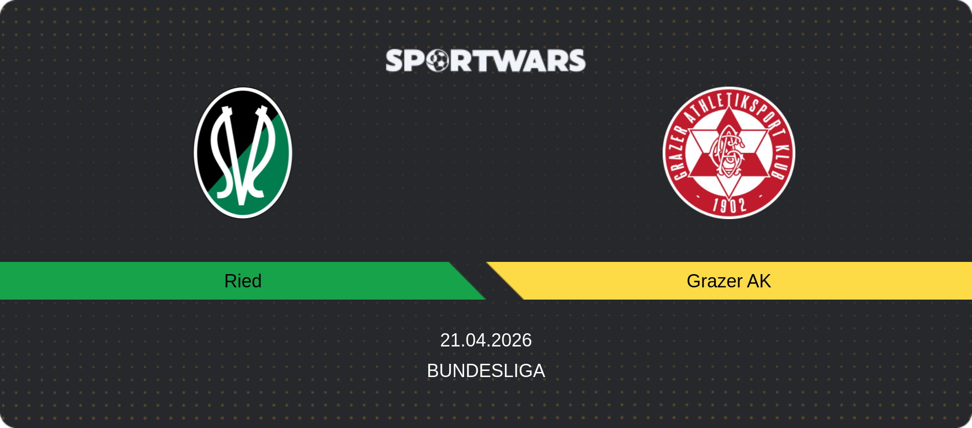 Match prediction Ried — Grazer AK, Bundesliga, 21.04.2026