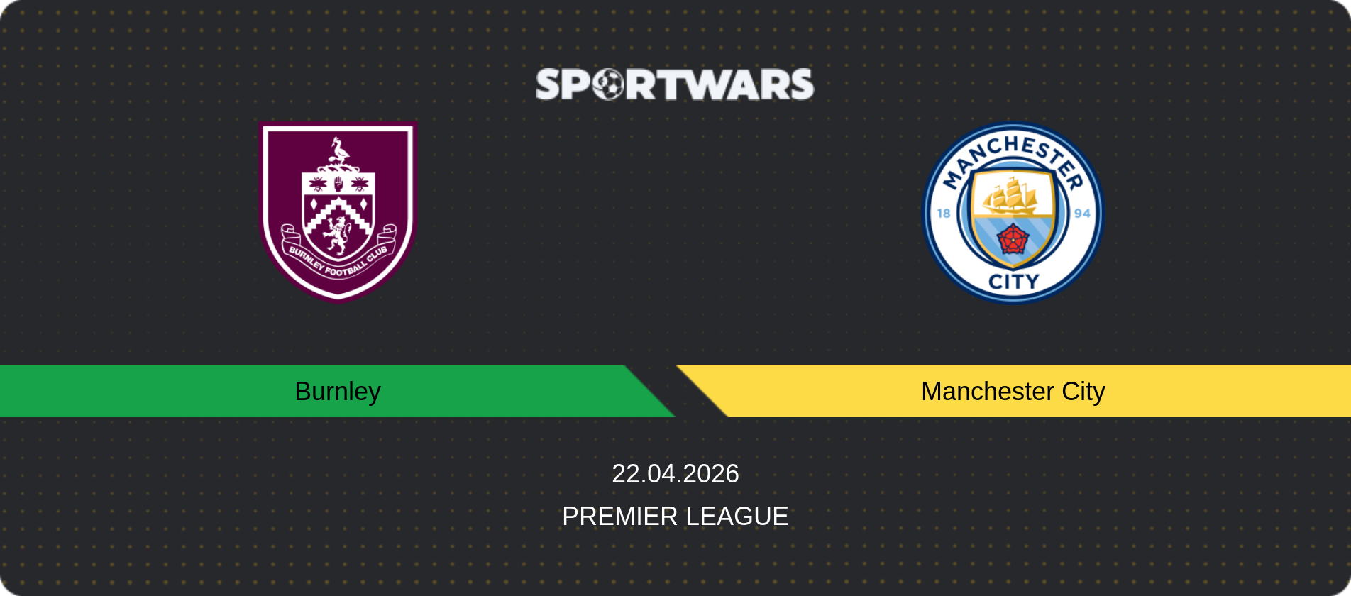 Match prediction Burnley — Manchester City, Premier League, 22.04.2026