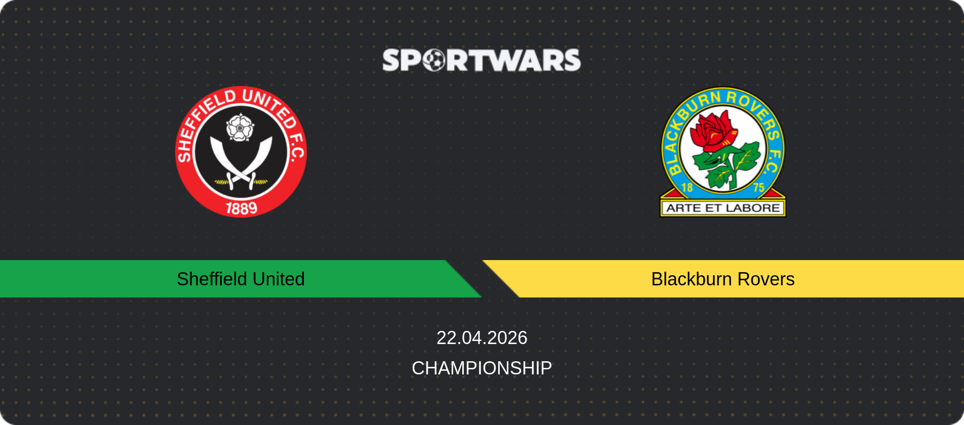 Match prediction Sheffield United — Blackburn Rovers, Championship, 22.04.2026