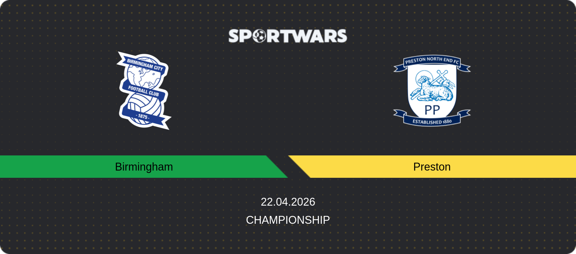 Match prediction Birmingham — Preston, Championship, 22.04.2026