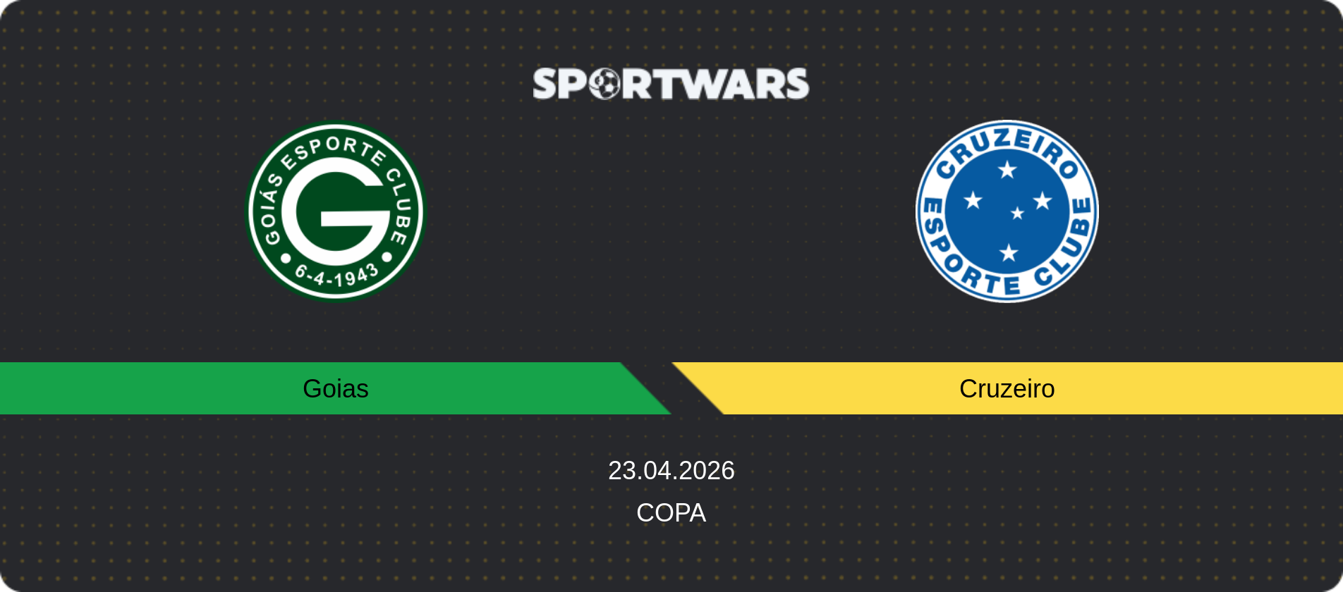 Match prediction Goias — Cruzeiro, Copa, 23.04.2026