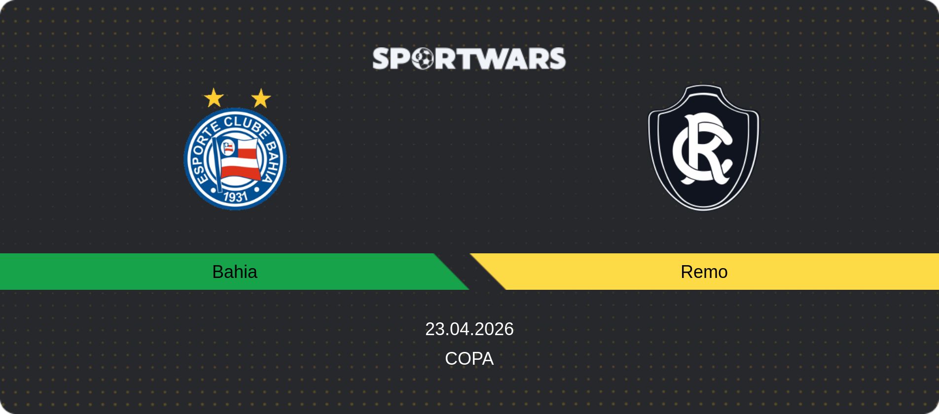 Match prediction Bahia — Remo, Copa, 23.04.2026