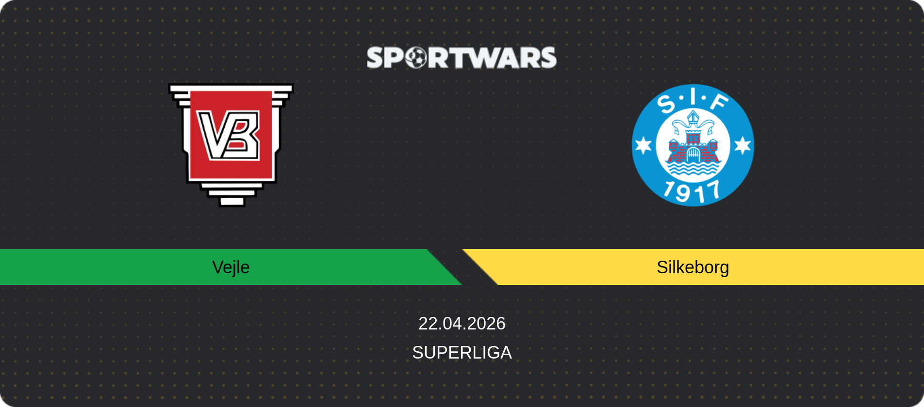 Match prediction Vejle — Silkeborg, Superliga, 22.04.2026