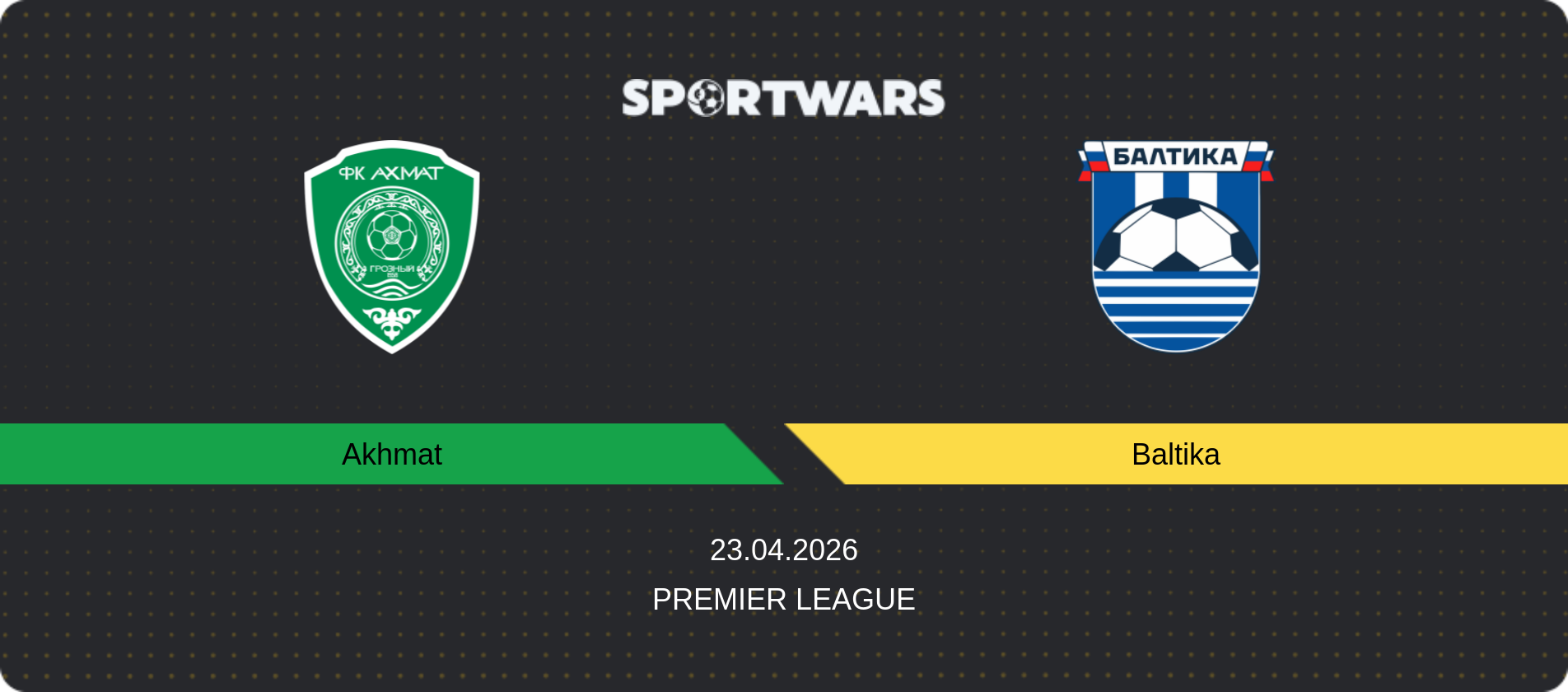 Match prediction Akhmat — Baltika, Premier League, 23.04.2026