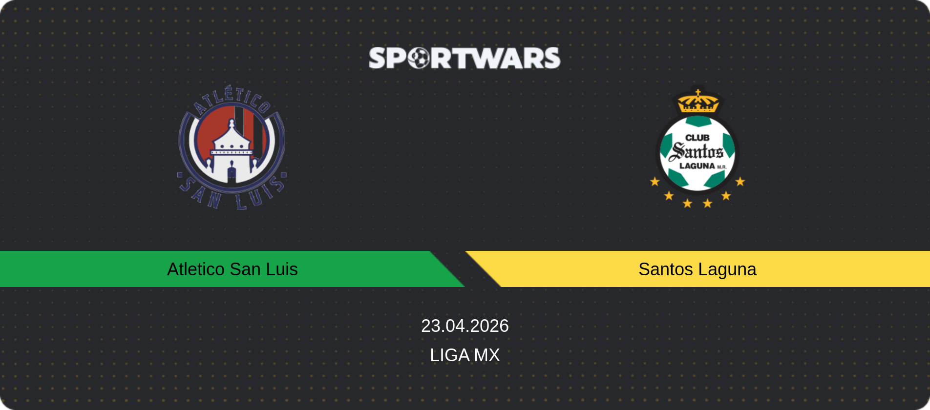 Match prediction Atletico San Luis — Santos Laguna, Liga MX, 23.04.2026