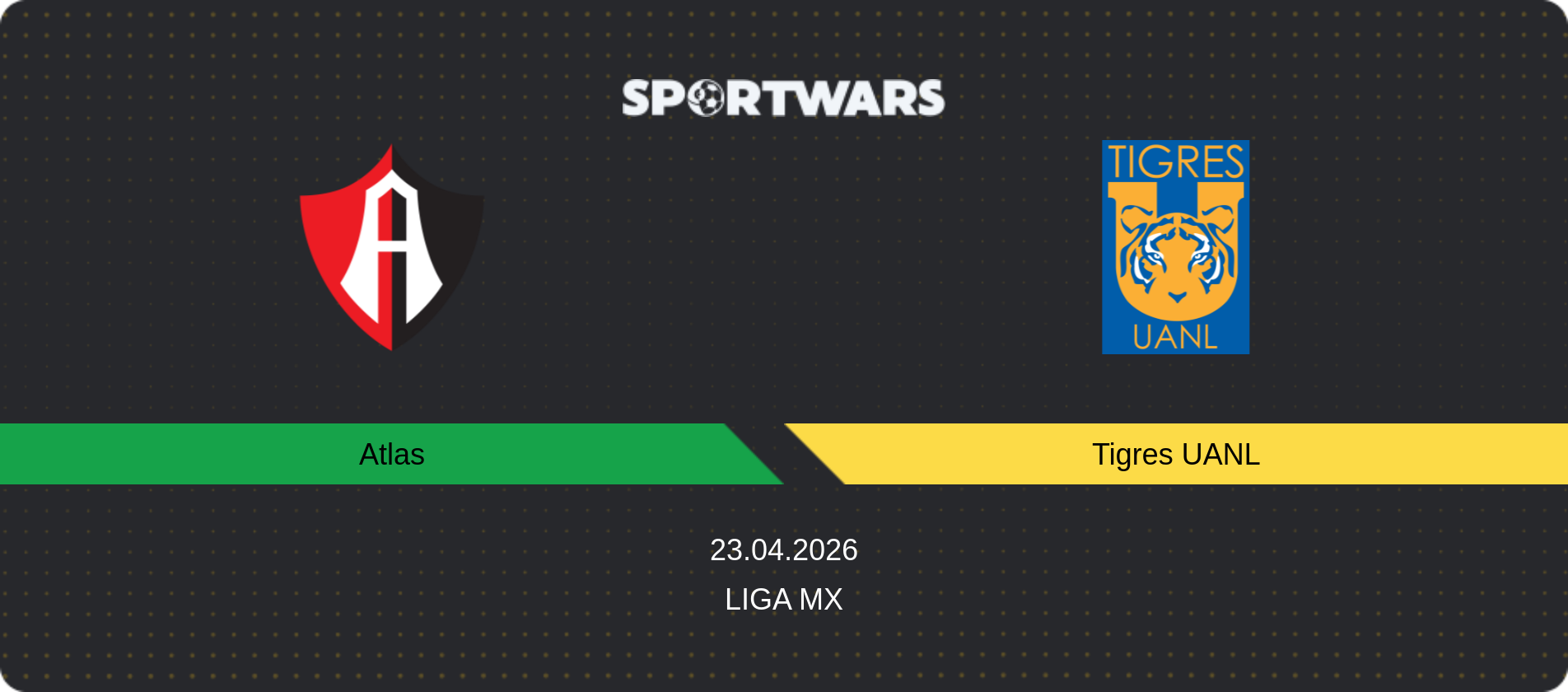 Match prediction Atlas — Tigres UANL, Liga MX, 23.04.2026
