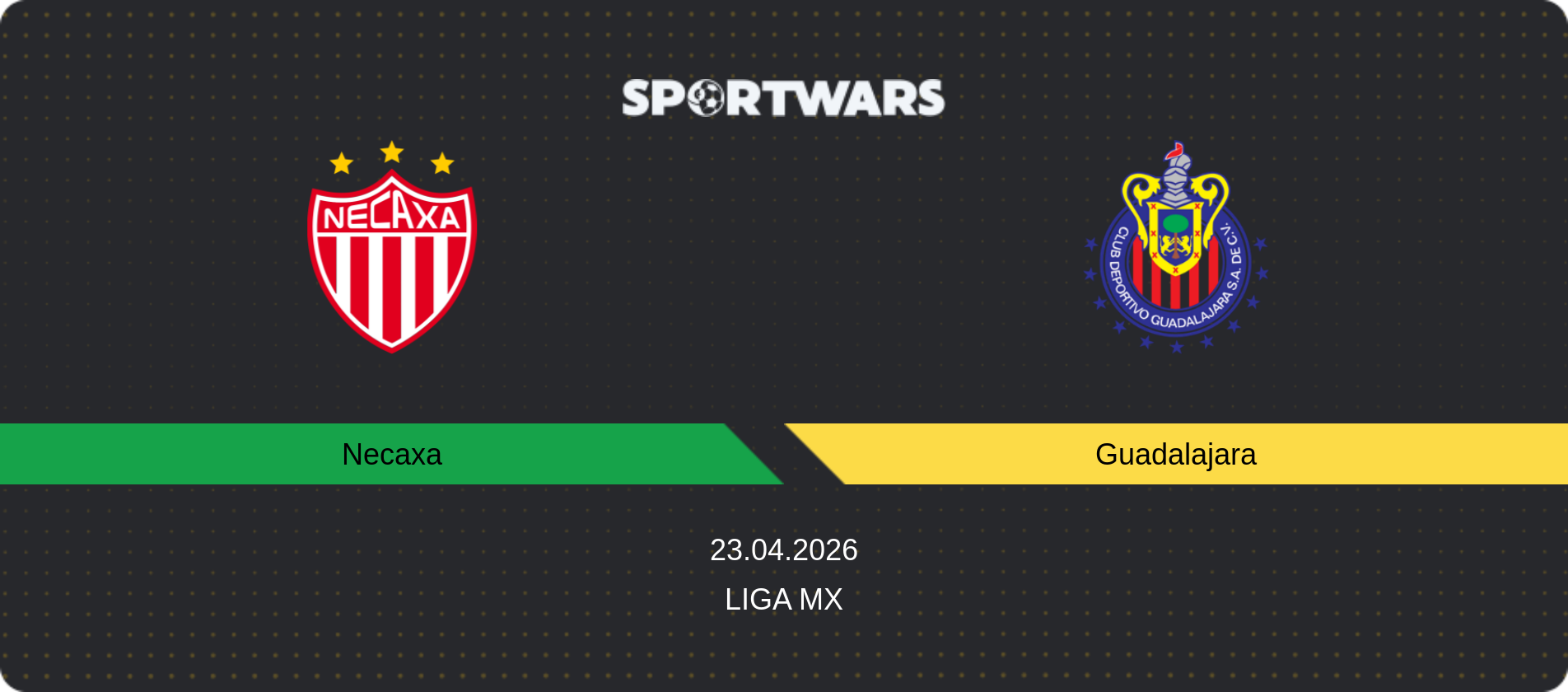 Match prediction Necaxa — Guadalajara, Liga MX, 23.04.2026