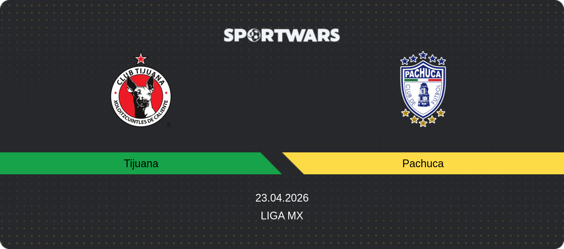 Match prediction Tijuana — Pachuca, Liga MX, 23.04.2026