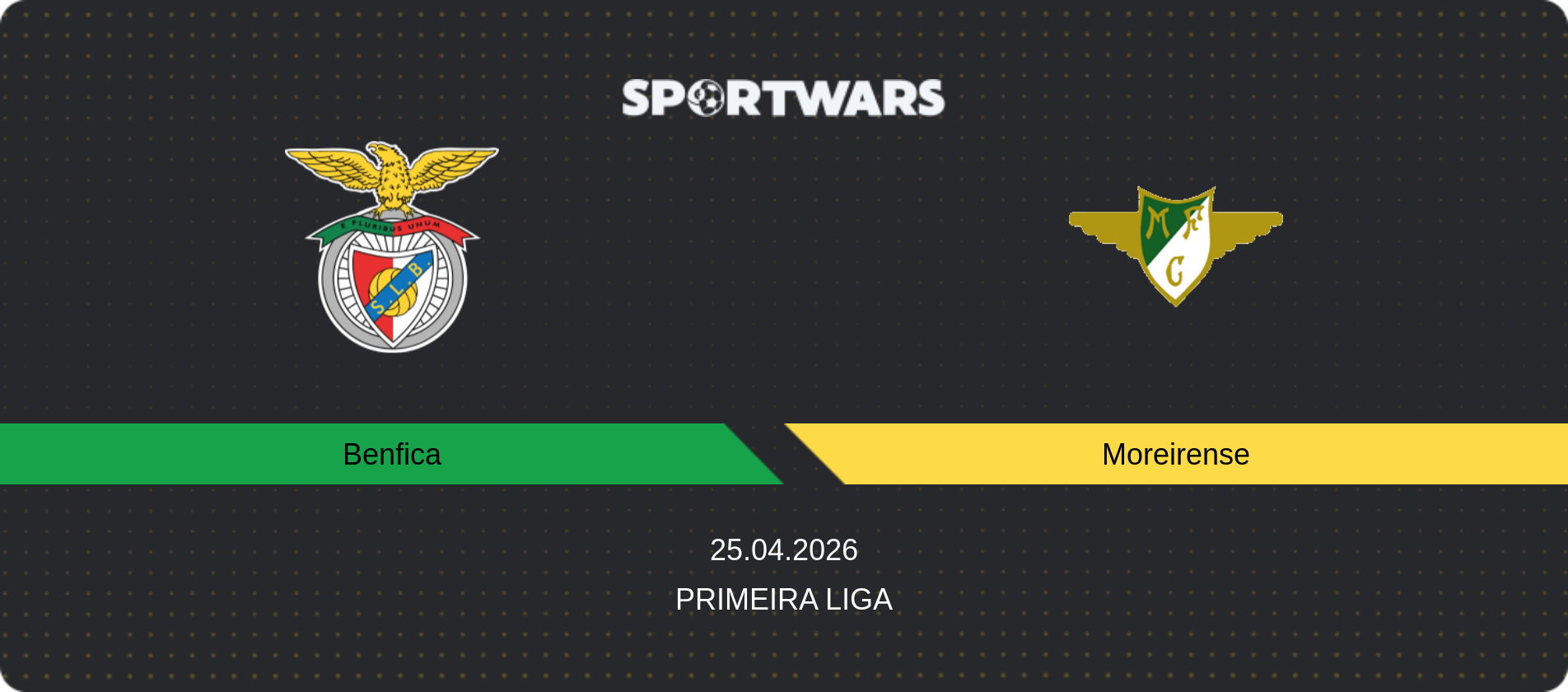 Match prediction Benfica — Moreirense, Primeira Liga, 25.04.2026