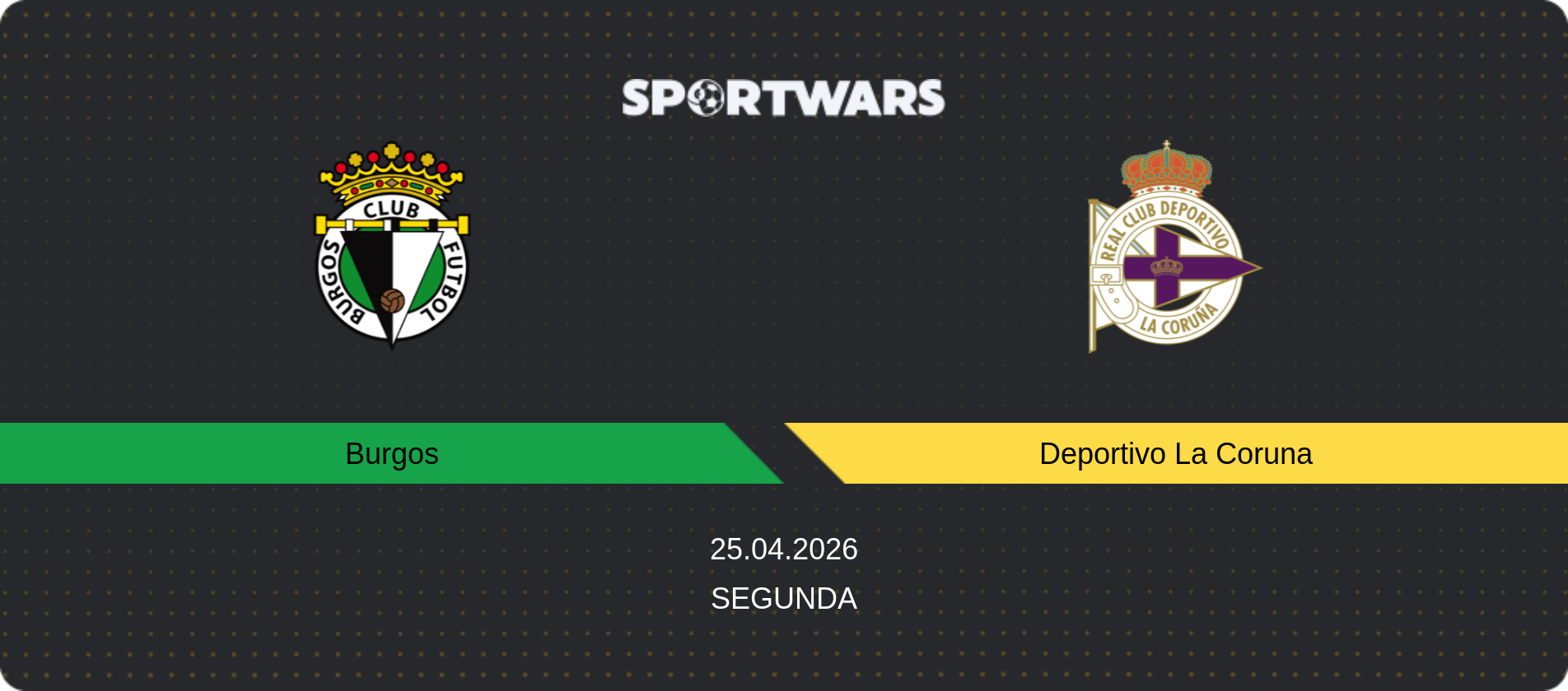 Match prediction Burgos — Deportivo La Coruna, Segunda, 25.04.2026