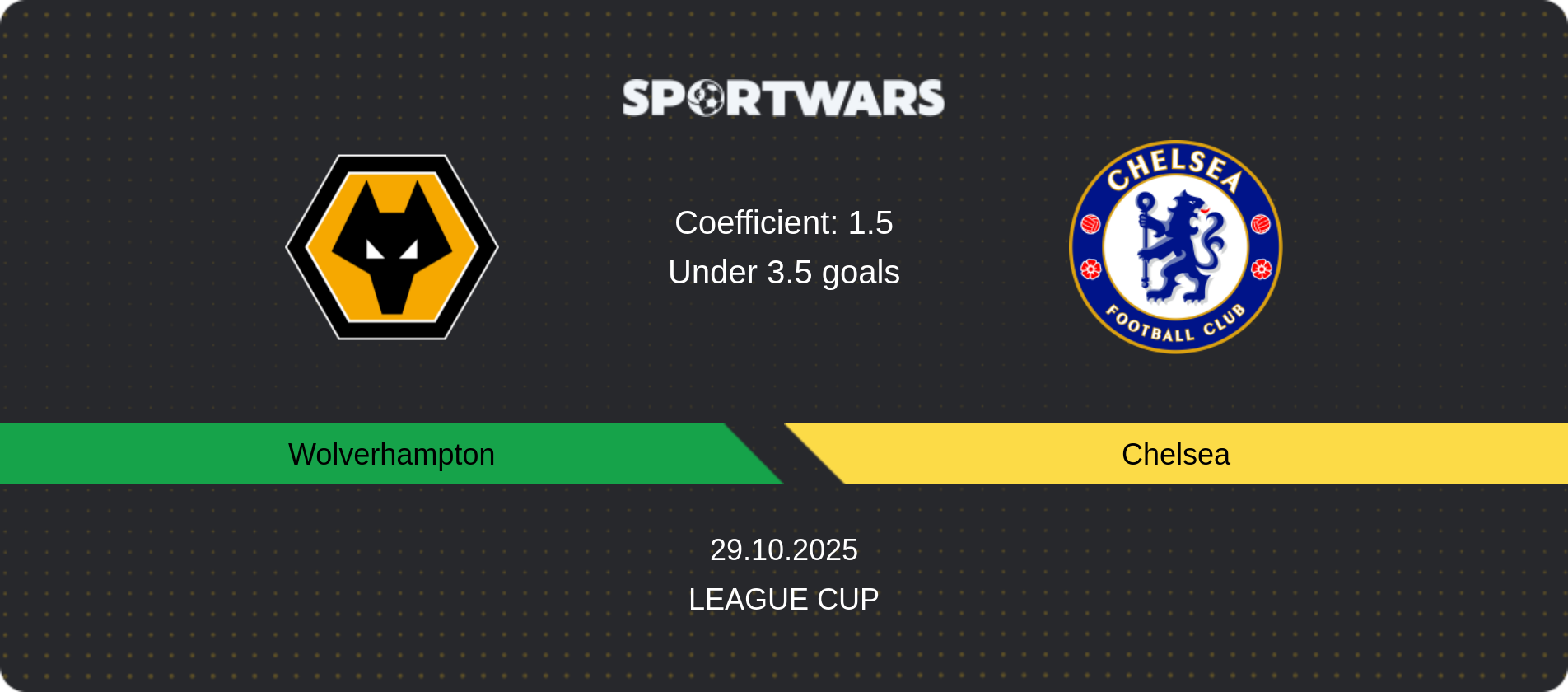 Match prediction Wolverhampton — Chelsea, League Cup, 29.10.2025