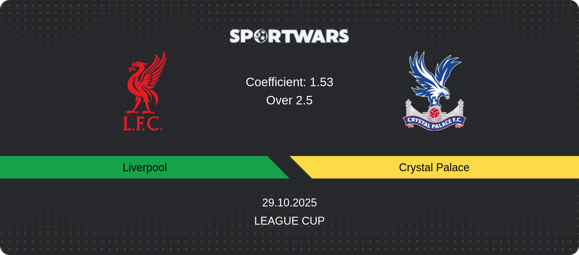 Match prediction Liverpool — Crystal Palace, League Cup, 29.10.2025