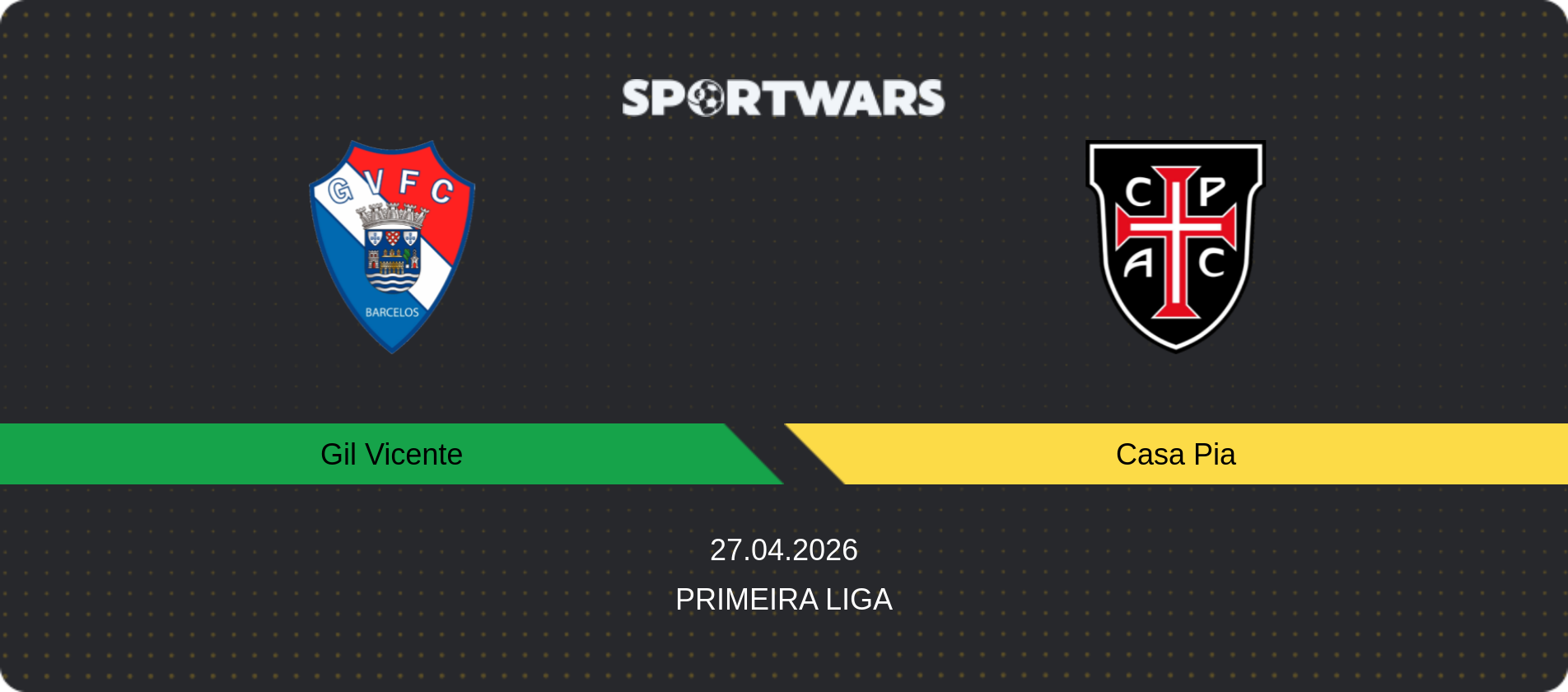 Match prediction Gil Vicente — Casa Pia, Primeira Liga, 27.04.2026