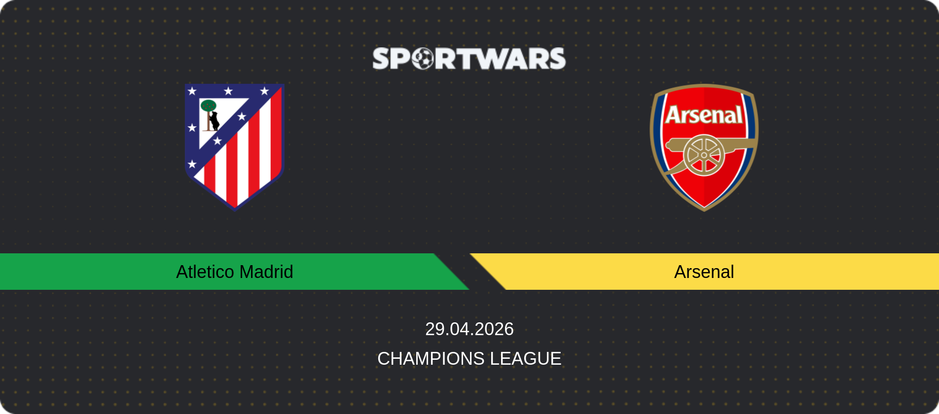 Match prediction Atletico Madrid — Arsenal, Champions League, 29.04.2026