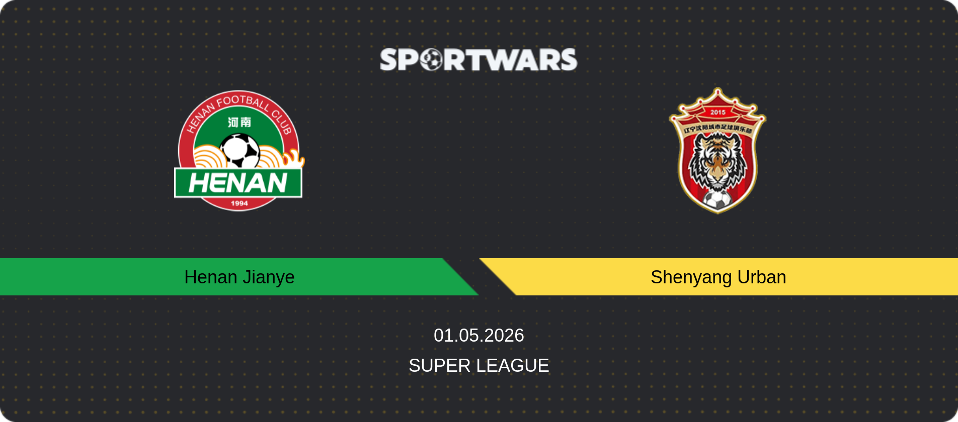 Match prediction Henan Jianye — Shenyang Urban, Super League, 01.05.2026