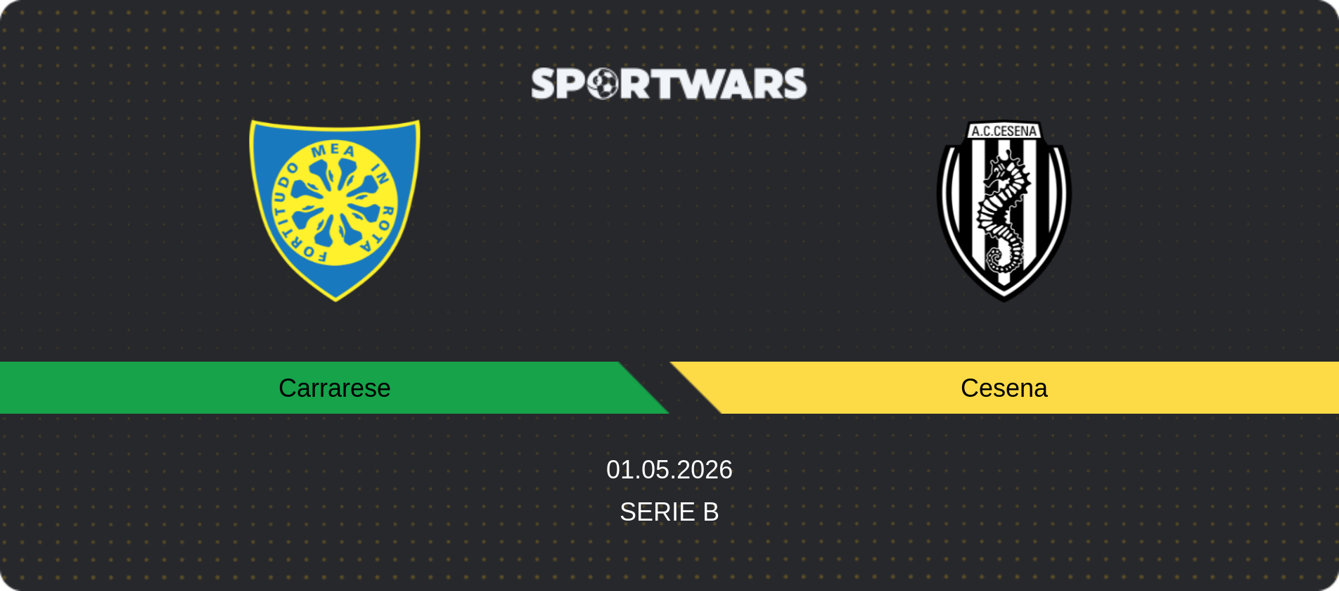 Match prediction Carrarese — Cesena, Serie B, 01.05.2026