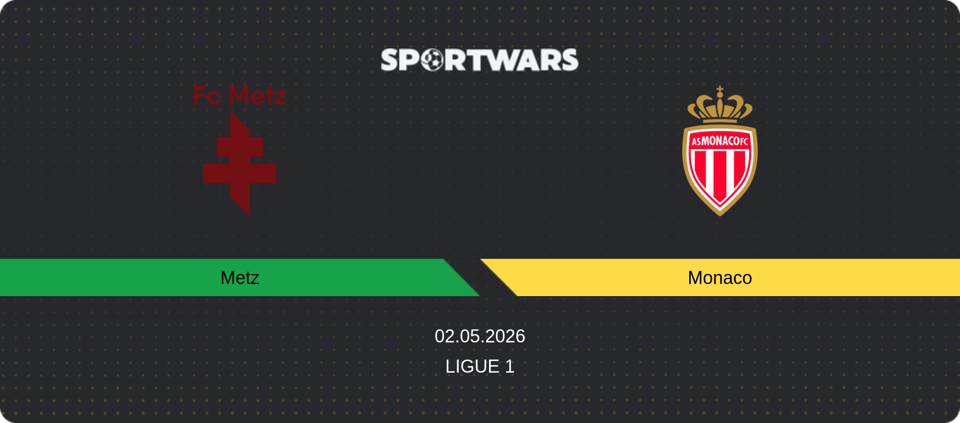 Match prediction Metz — Monaco, Ligue 1, 02.05.2026