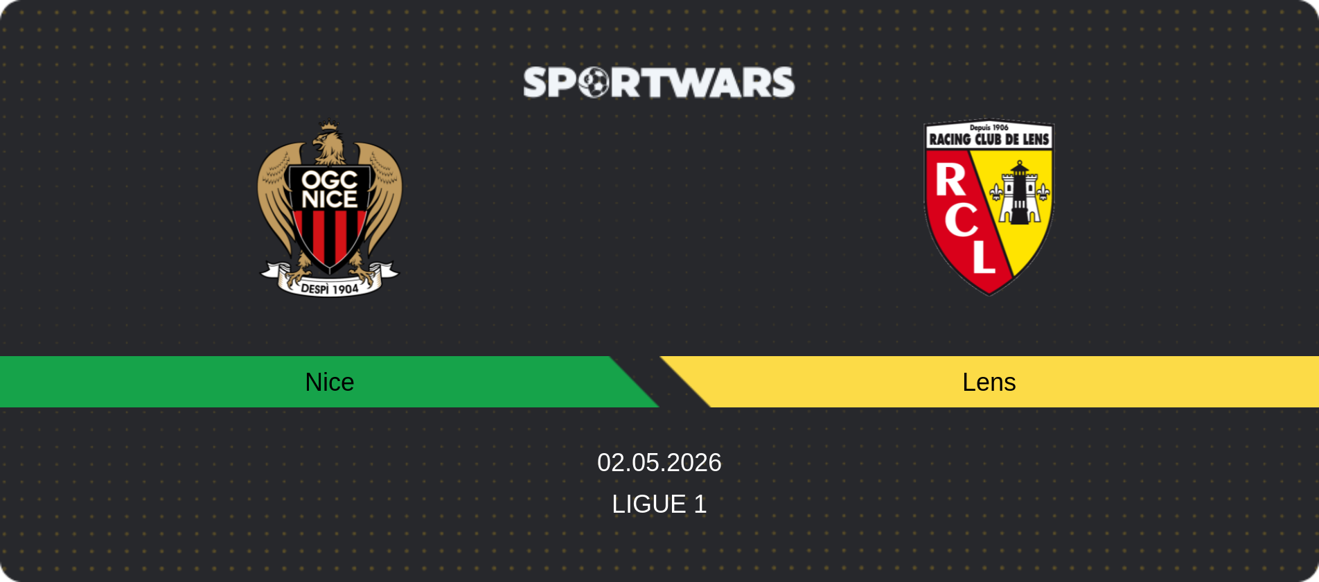 Match prediction Nice — Lens, Ligue 1, 02.05.2026