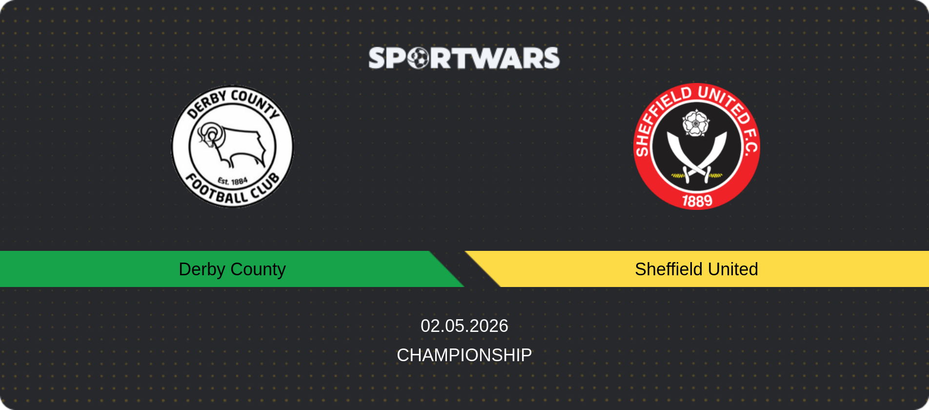 Match prediction Derby County — Sheffield United, Championship, 02.05.2026