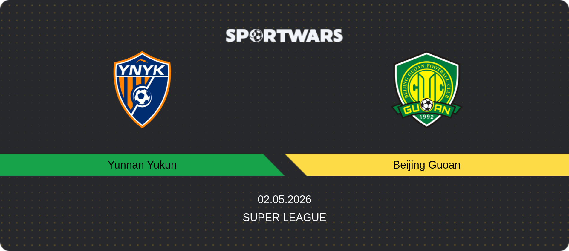 Match prediction Yunnan Yukun — Beijing Guoan, Super League, 02.05.2026