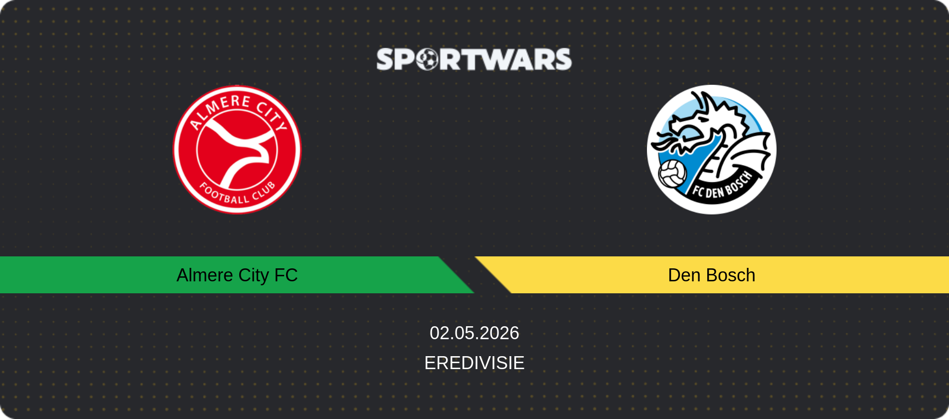 Match prediction Almere City FC — Den Bosch, Eredivisie, 02.05.2026