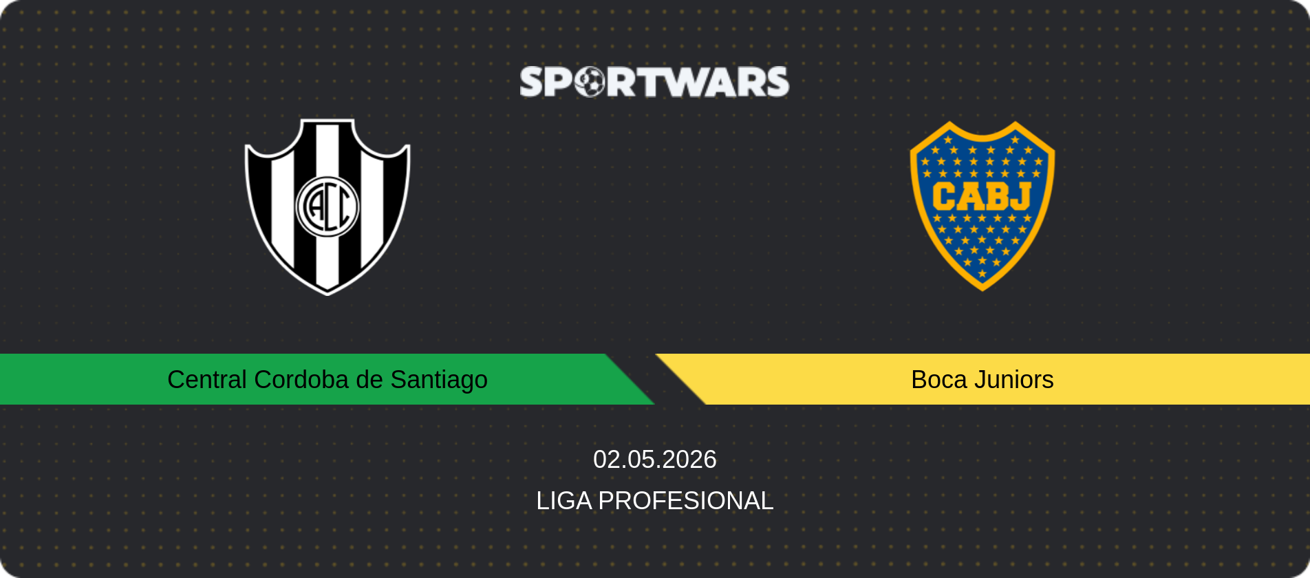 Match prediction Central Cordoba de Santiago — Boca Juniors, Liga Profesional, 02.05.2026