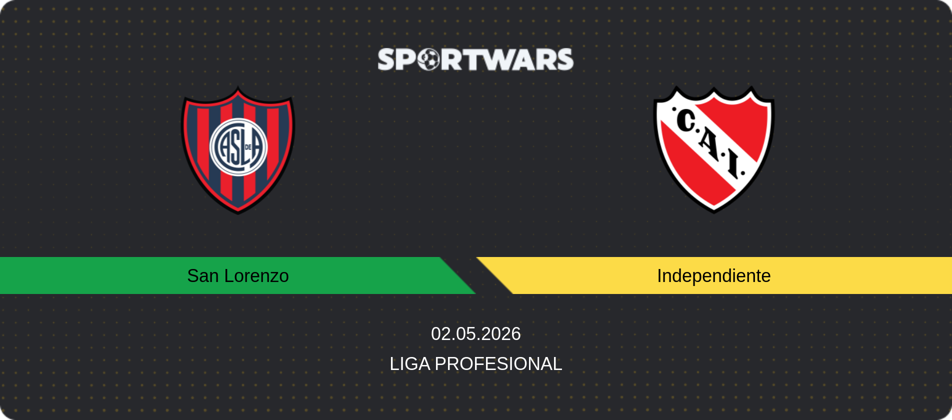 Match prediction San Lorenzo — Independiente, Liga Profesional, 02.05.2026