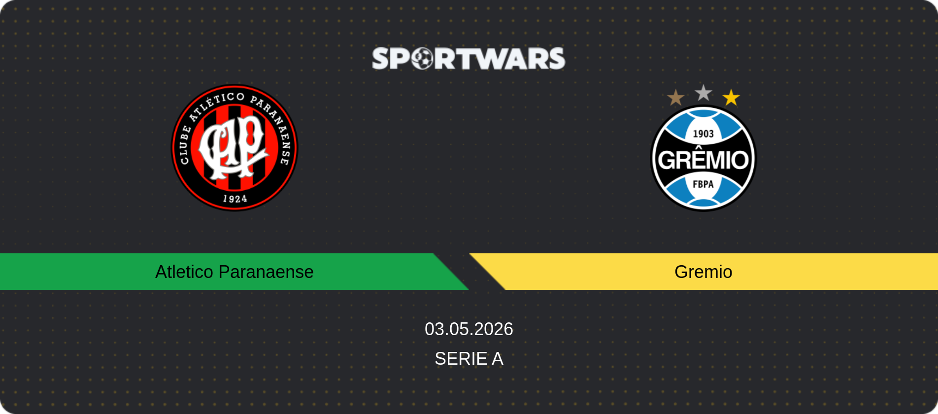 Match prediction Atletico Paranaense — Gremio, Serie A, 03.05.2026