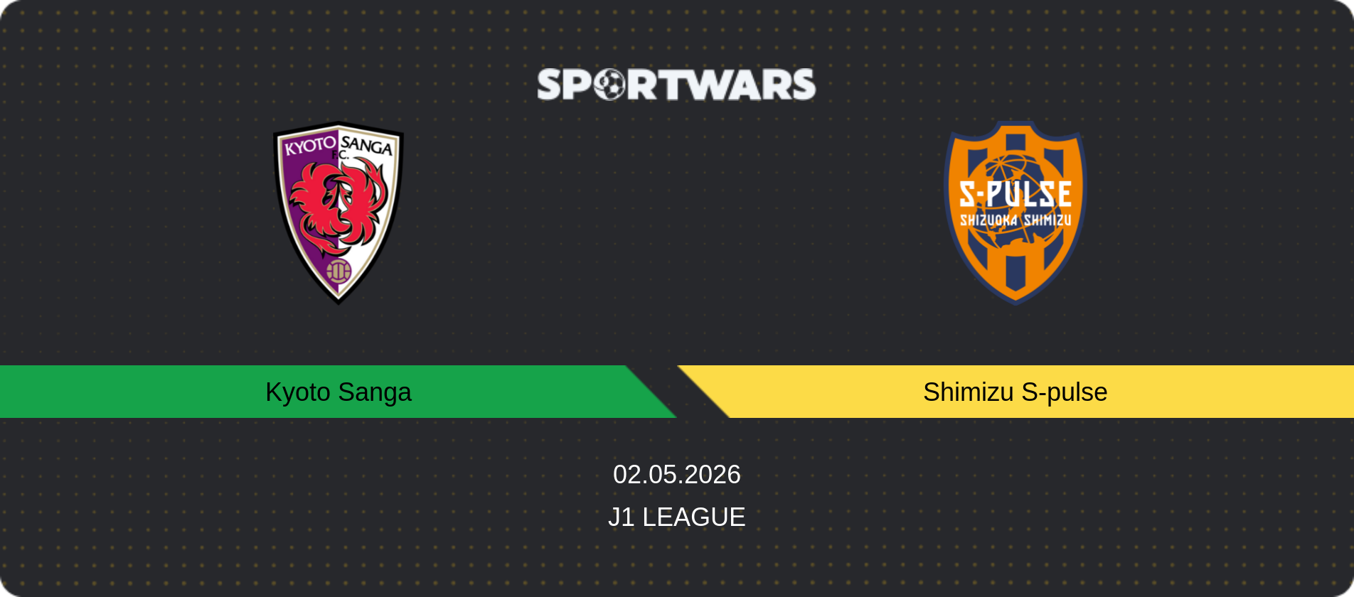 Match prediction Kyoto Sanga — Shimizu S-pulse, J1 League, 02.05.2026