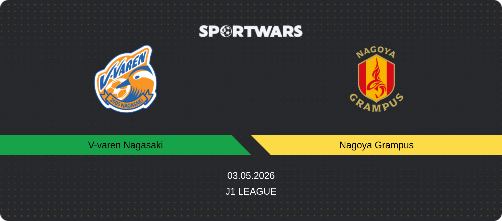 Match prediction V-varen Nagasaki — Nagoya Grampus, J1 League, 03.05.2026