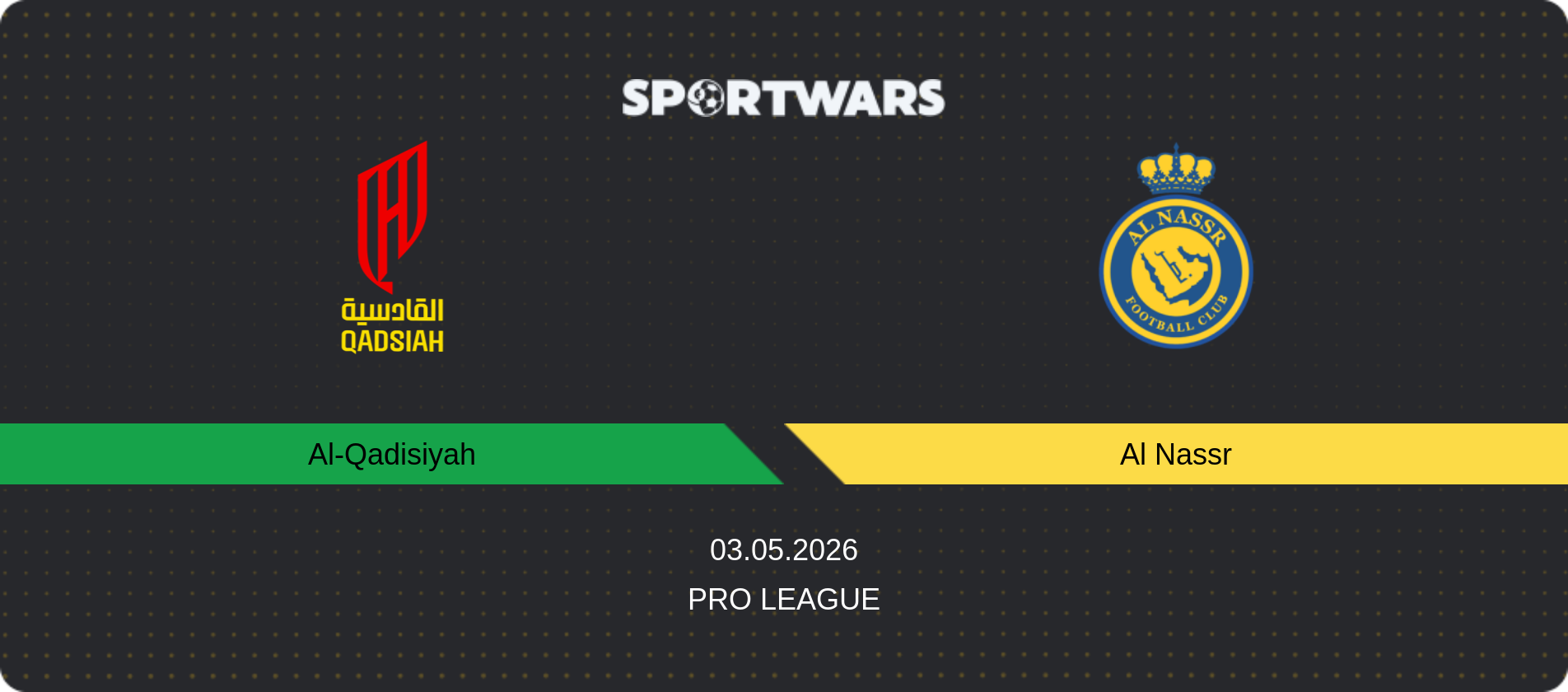 Match prediction Al-Qadisiyah — Al Nassr, Pro League, 03.05.2026