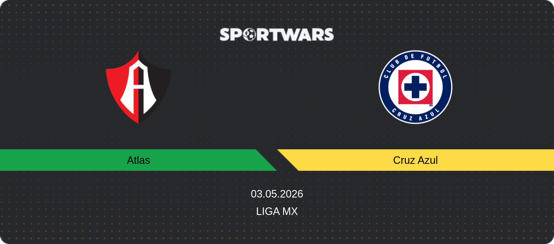 Match prediction Atlas — Cruz Azul, Liga MX, 03.05.2026