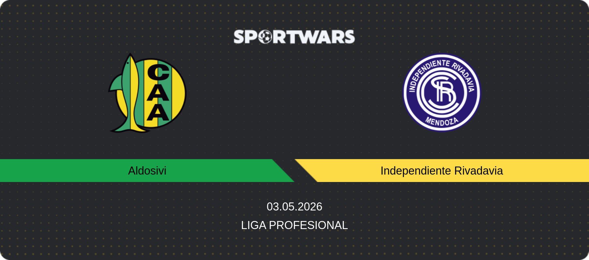 Match prediction Aldosivi — Independiente Rivadavia, Liga Profesional, 03.05.2026