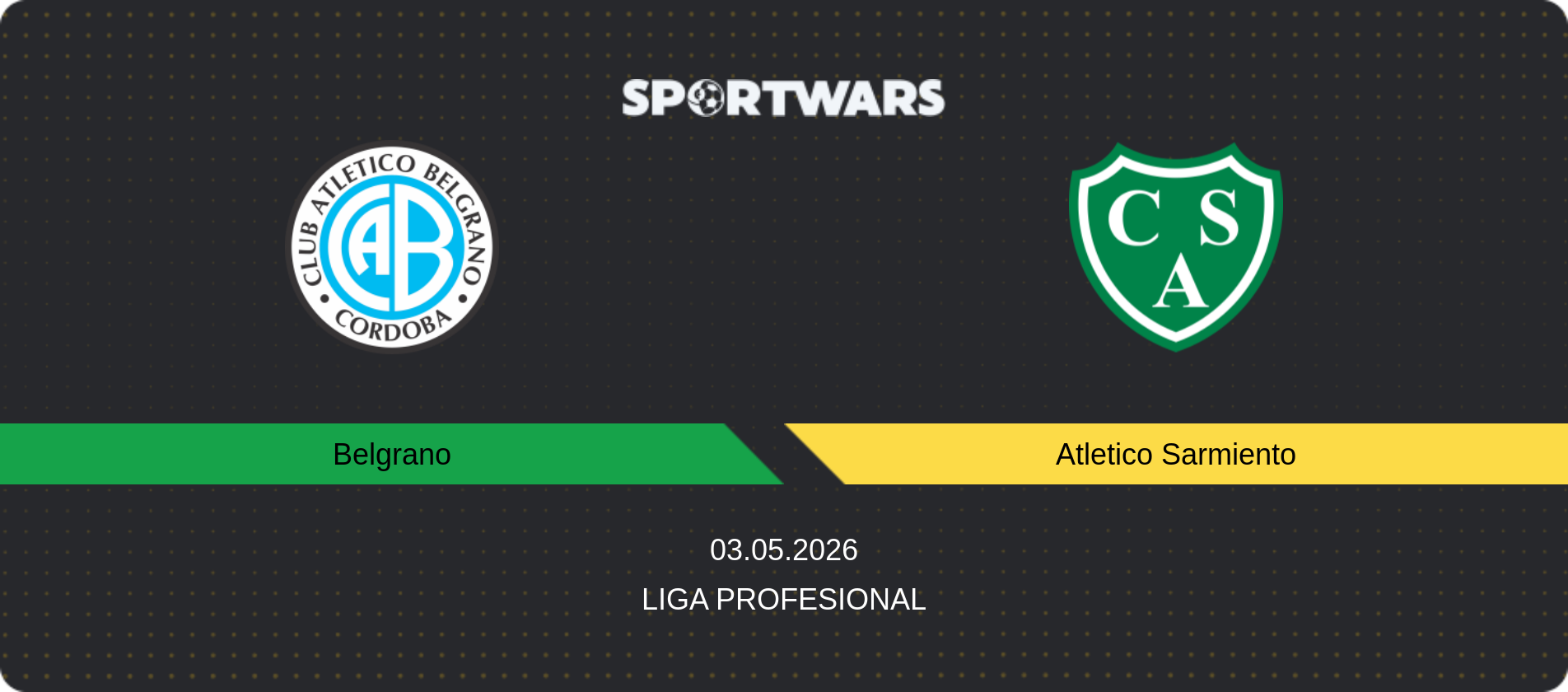 Match prediction Belgrano — Atletico Sarmiento, Liga Profesional, 03.05.2026