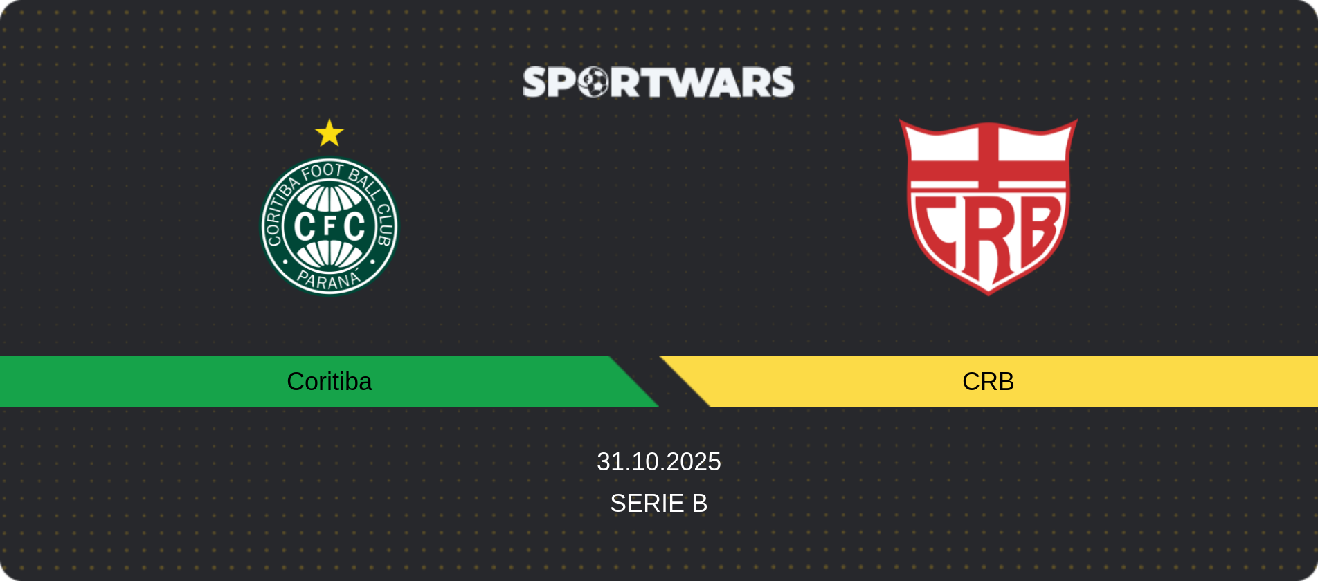 Match prediction Coritiba — CRB, Serie B, 31.10.2025