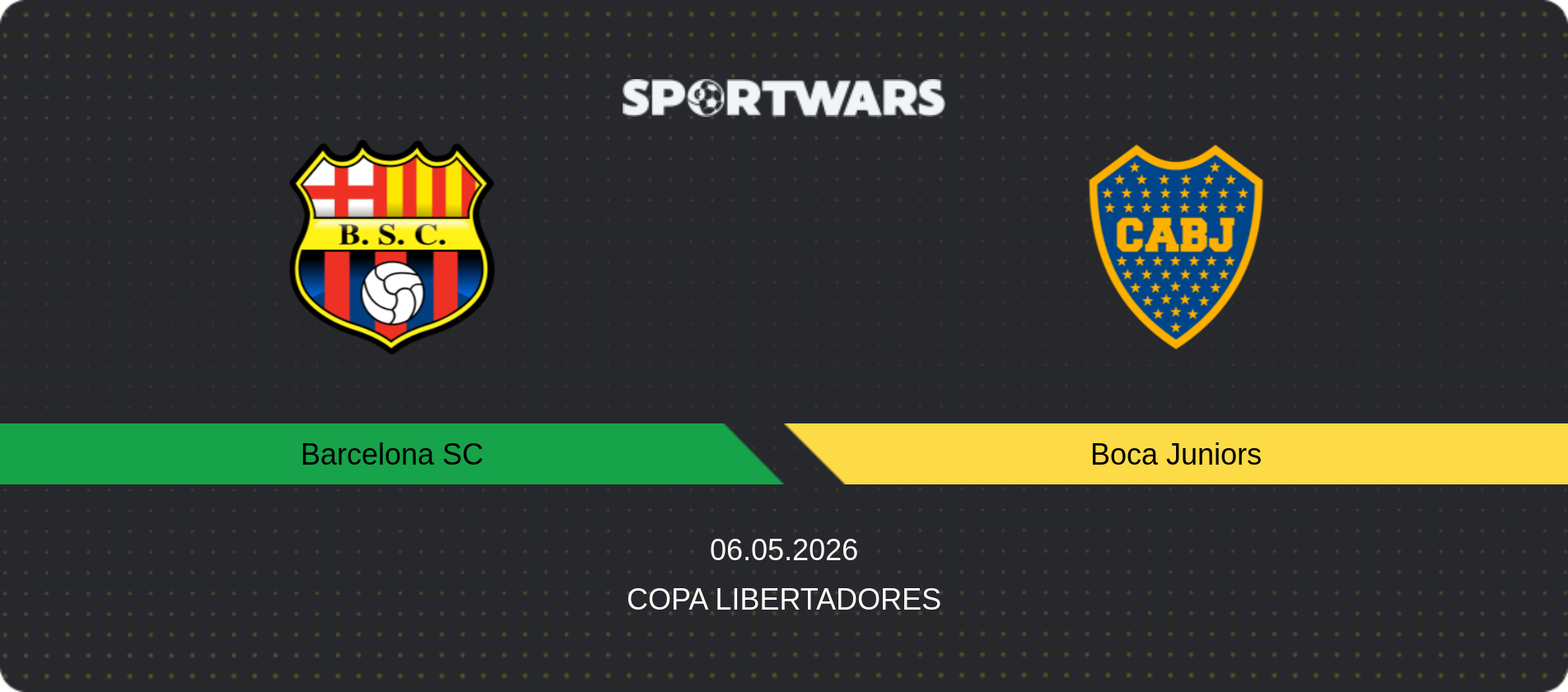 Match prediction Barcelona SC — Boca Juniors, Copa Libertadores, 06.05.2026