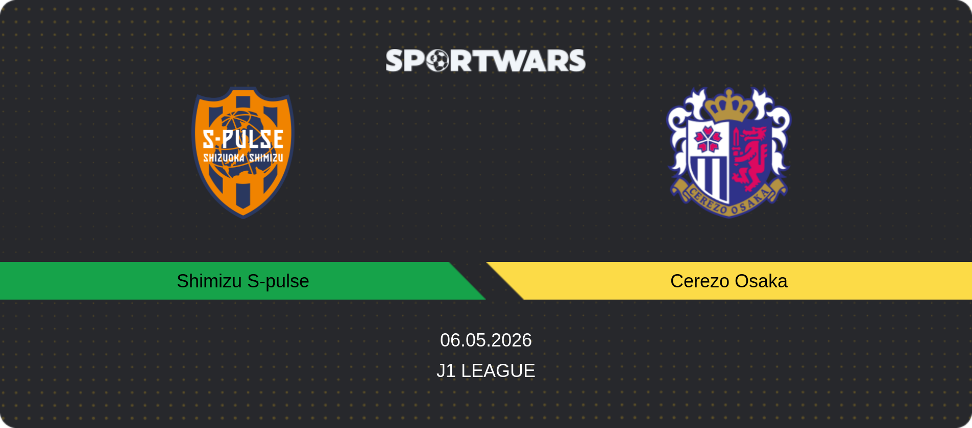 Match prediction Shimizu S-pulse — Cerezo Osaka, J1 League, 06.05.2026