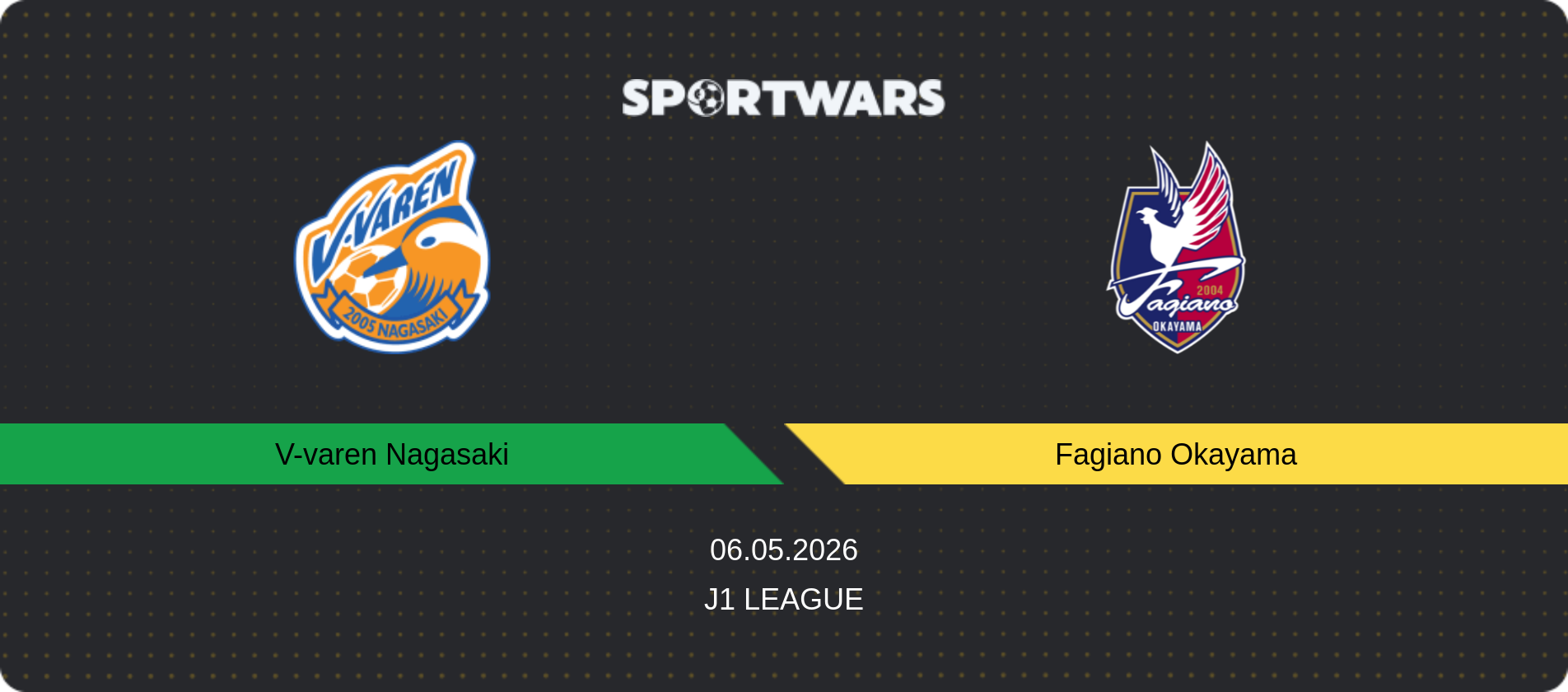 Match prediction V-varen Nagasaki — Fagiano Okayama, J1 League, 06.05.2026